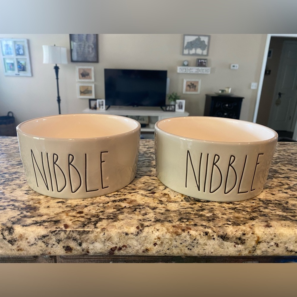 Rae Dunn Cream Artisan Pet Bowls